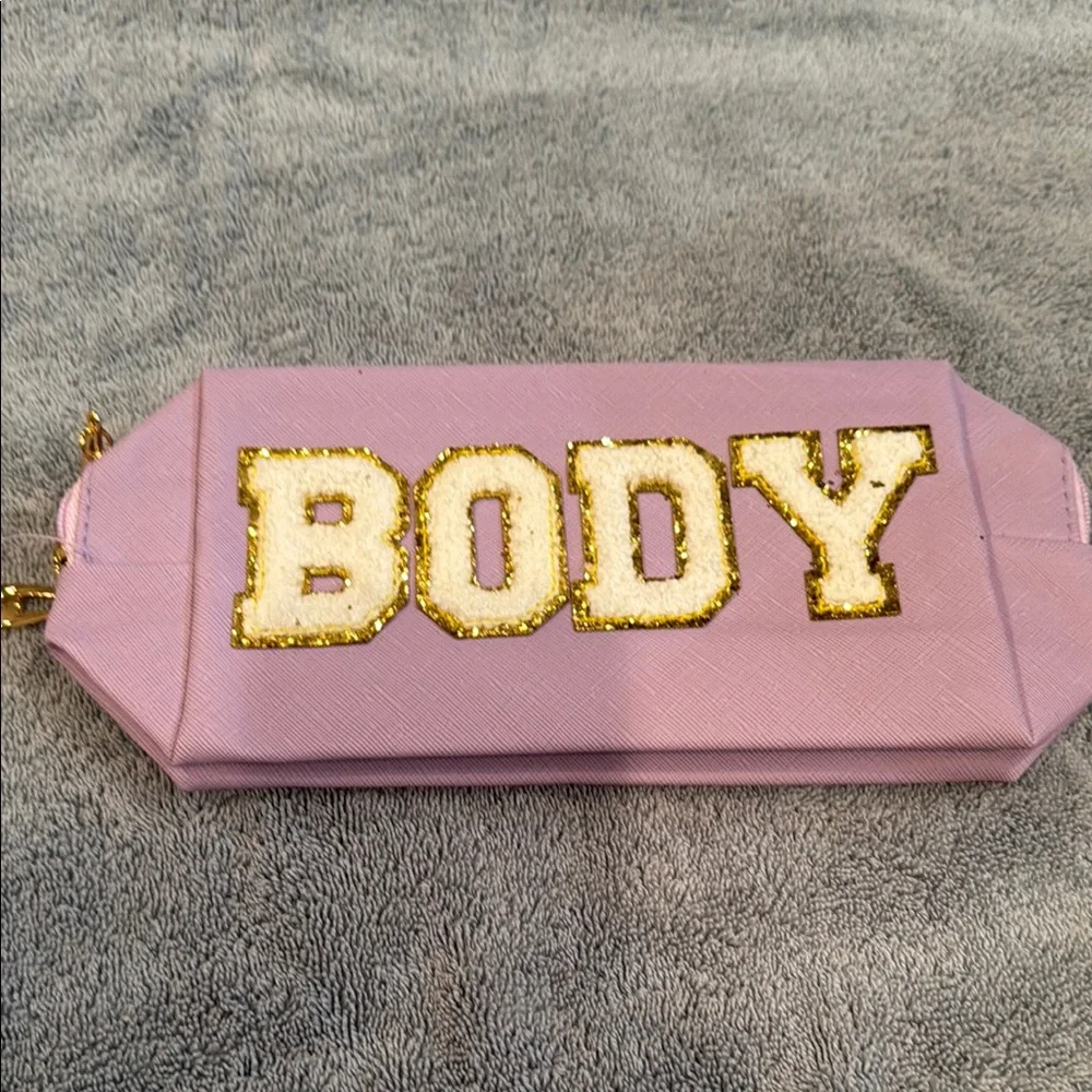 Pastel Lettered Makeup Bag - Pink, Lavender, Cream, Blue, Rose